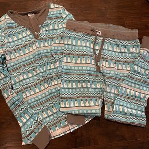 Lazy One XL Thermal PJS Women Christmas Snowmen